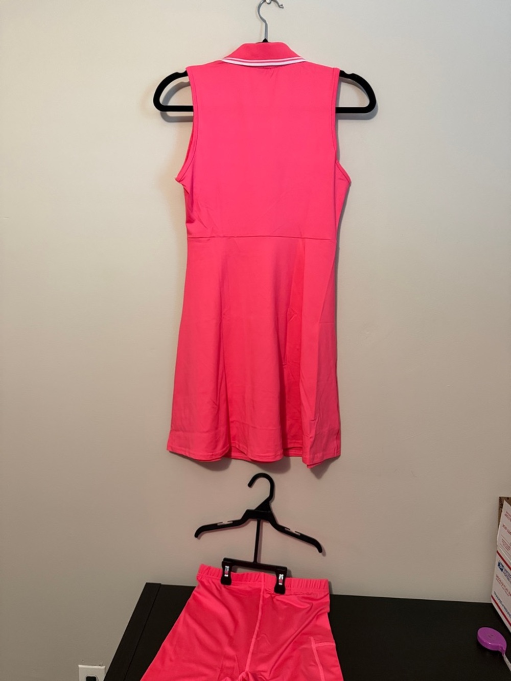 FKEEP Pink Zip Polo dress with matching bike shorts NWT women’s small - Picture 6 of 8